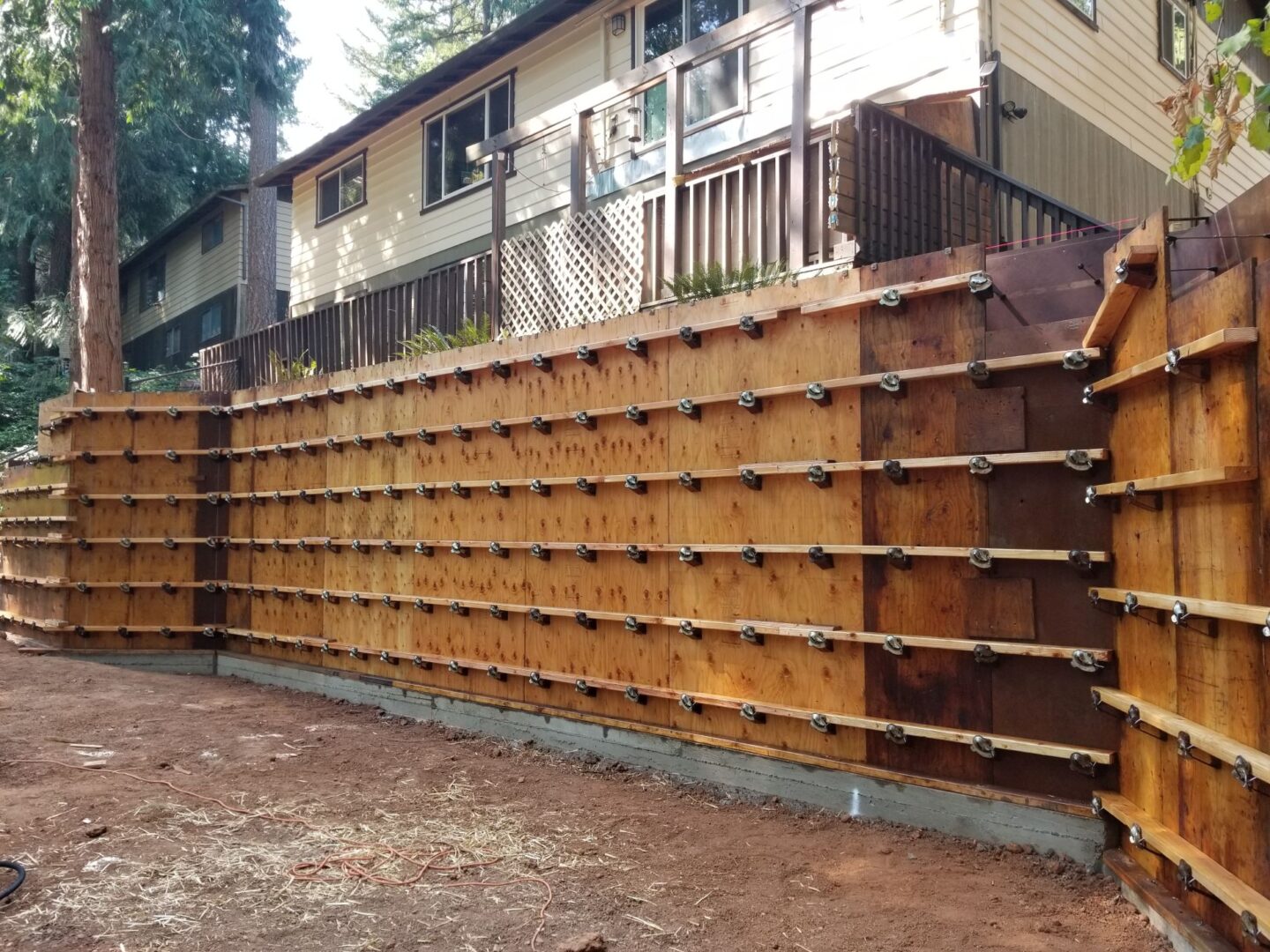 large retaining wall