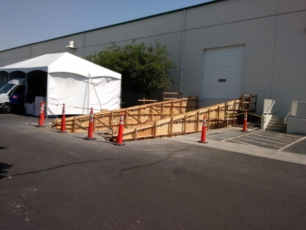 commercial concrete warehouse ramp