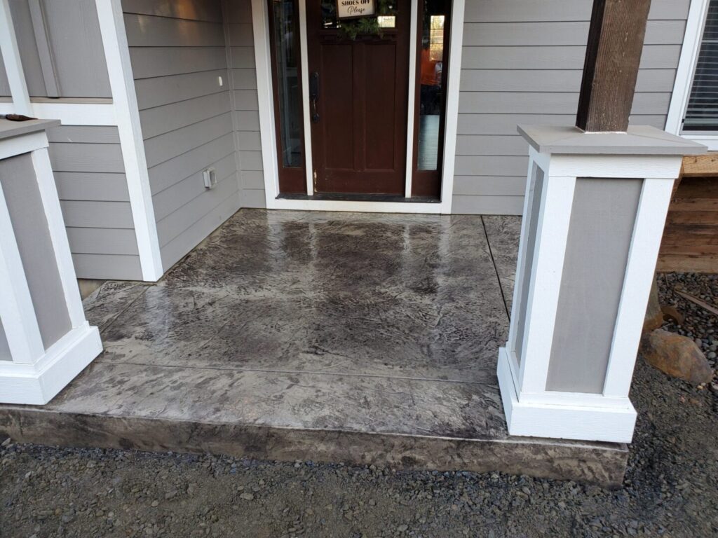 grey entry way concrete stamp