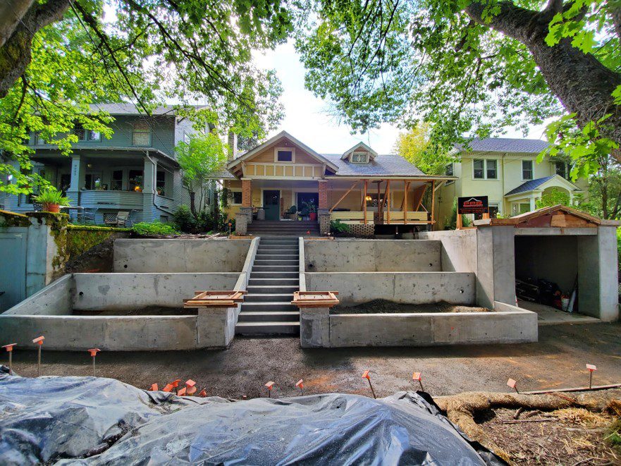 residential concrete retaining wall